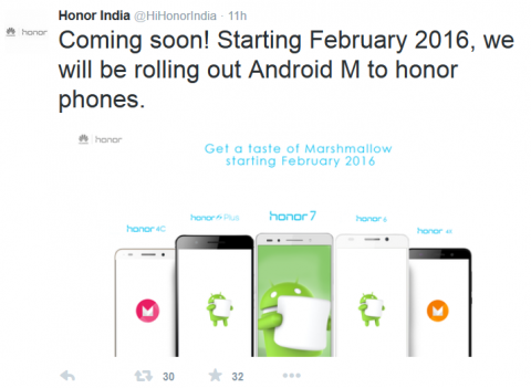 Смартфоны Honor увидят Android 6.0 в феврале следующего года
