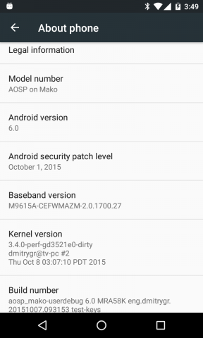 Google Nexus 4 неофициально обновился до Android 6.0 Marshmallow